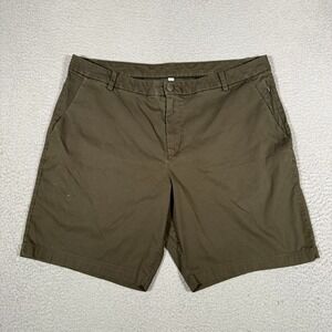 Lululemon Shorts Mens 38 Dark Olive Commission Slim Casual Preppy Logo Chino